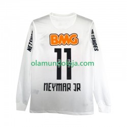 Camisola Santos FC Neymar JR 11 2012 Retro Homem Equipamento Primeiro 2011 Manga Comprida